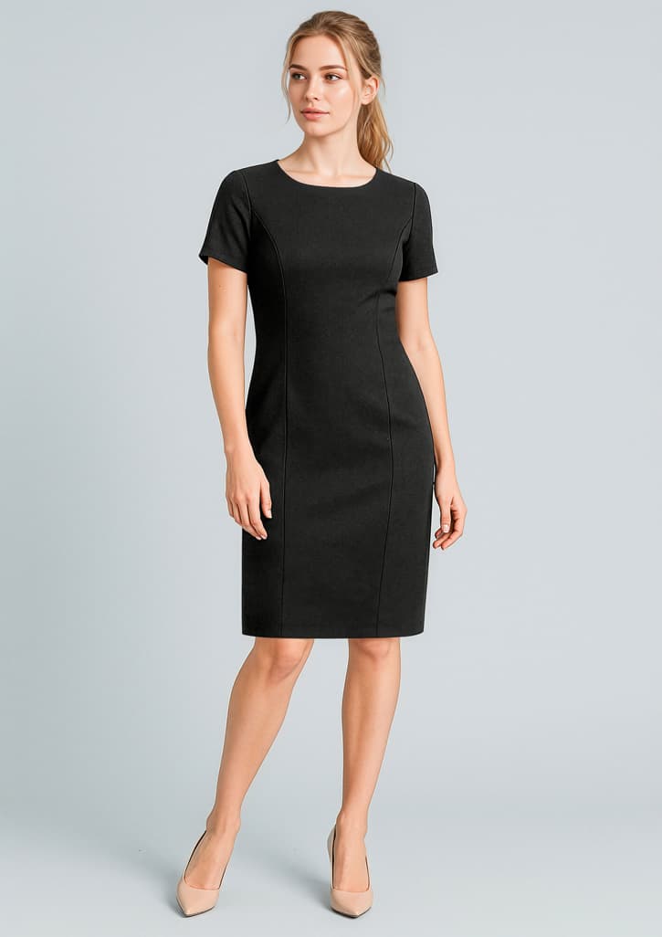 Cool Stretch Womens Short Sleeve Shift Dress