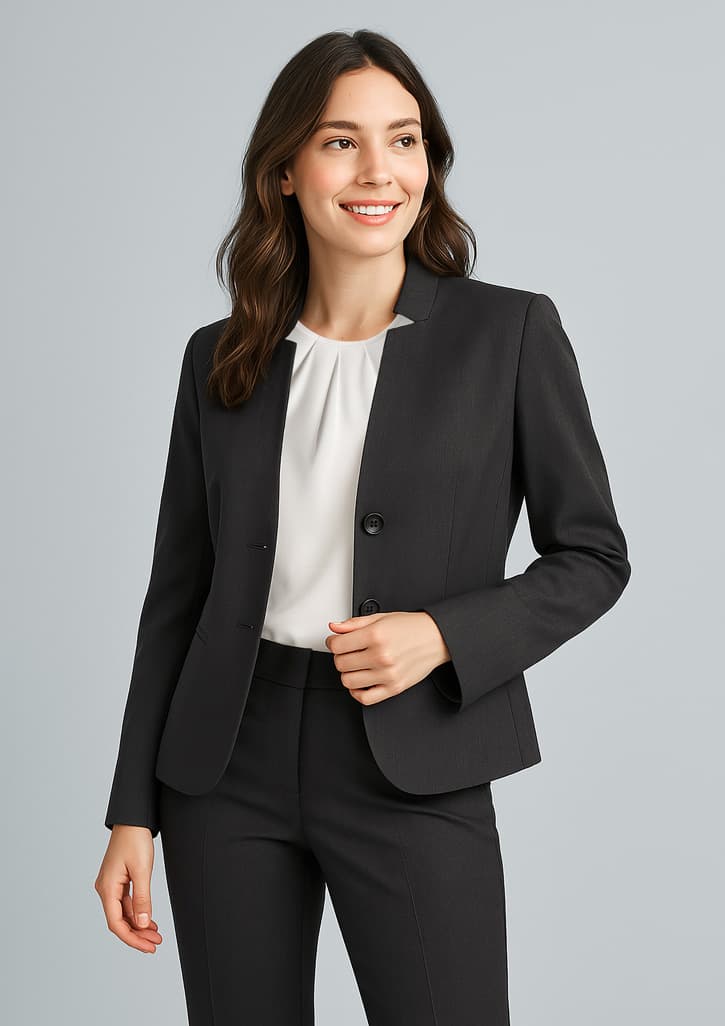 Cool Stretch Womens Short Jacket with Reverse Lapel