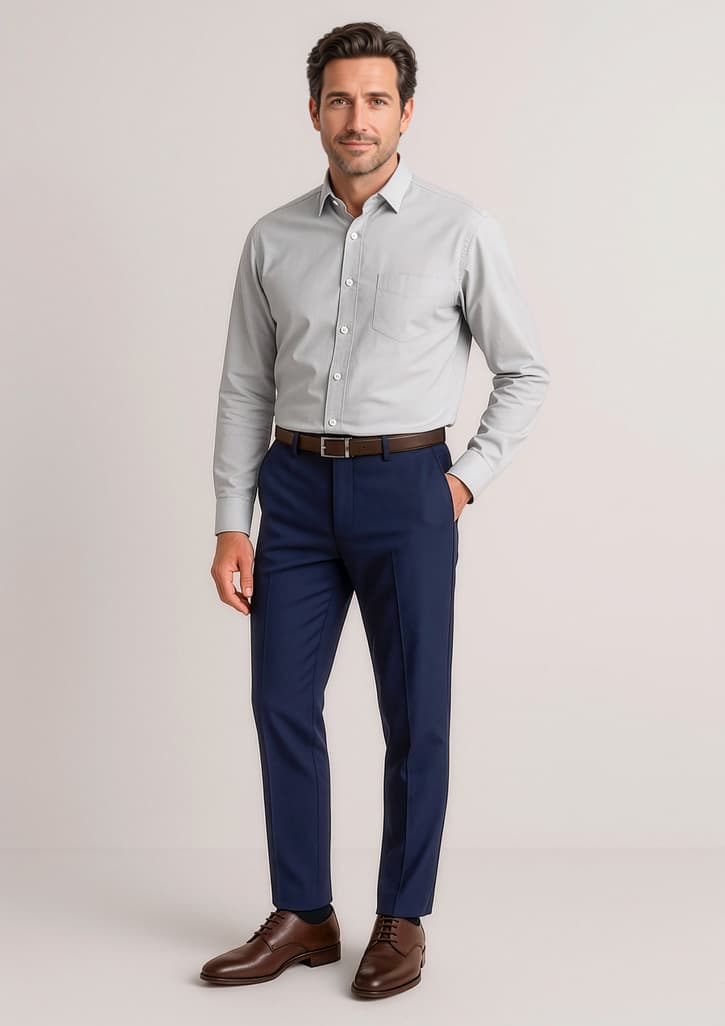 Siena Mens Slim Fit Flat Front Pant (Stout)