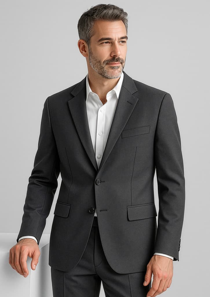 Comfort Wool Stretch Mens 2 Button Classic Jacket
