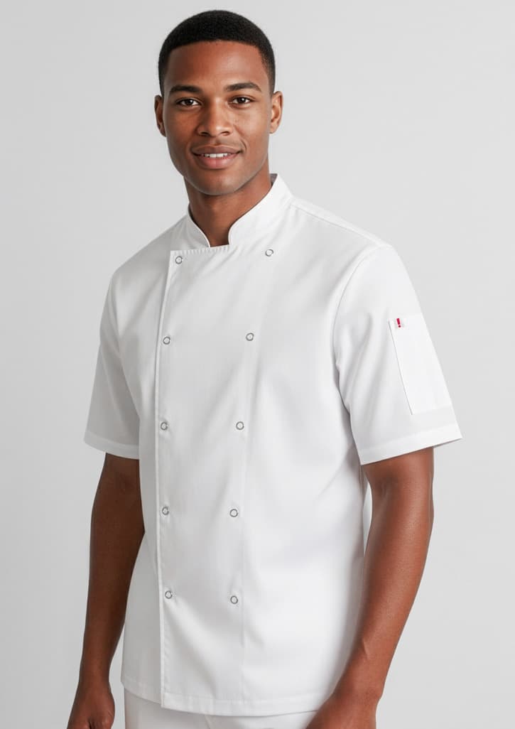 Zest Mens Short Sleeve Chef Jacket
