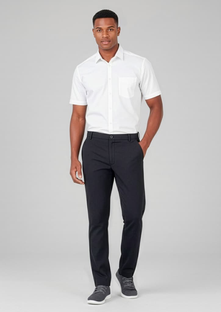 Comfort Waist Mens Flat Front Pant