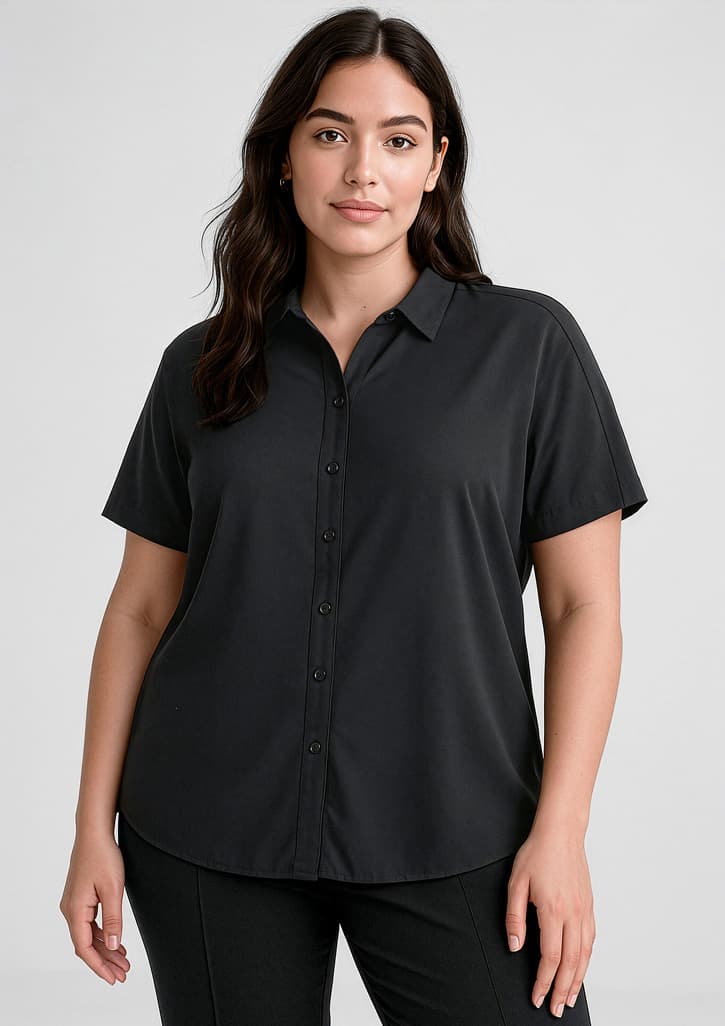 Dahlia Womens Short Sleeve Blouse