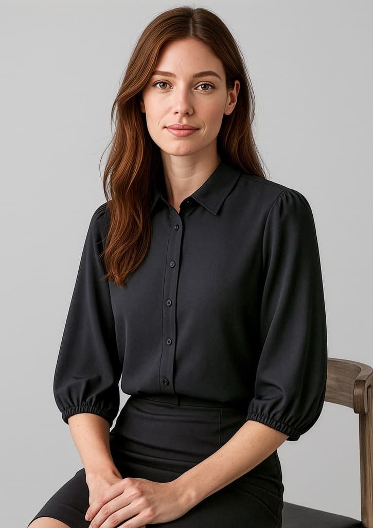 Lucy Womens 3/4 Sleeve Blouse