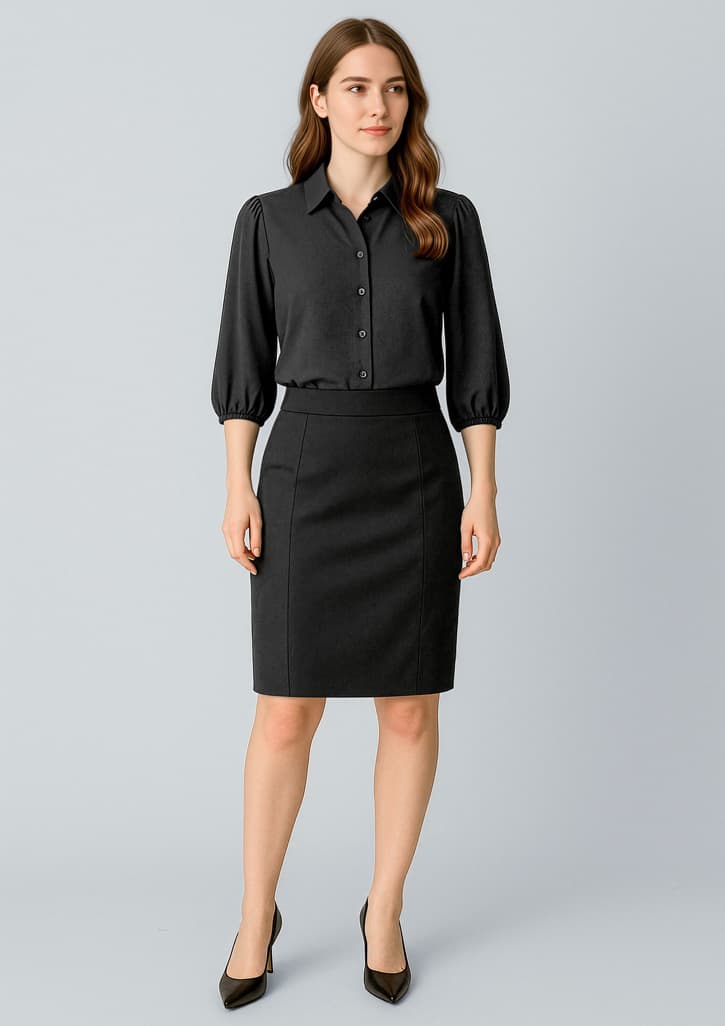 Cool Stretch Womens Mid-waist Pencil Skirt