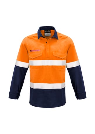Mens FR Closed Front Hooped Taped Spliced Shirt
