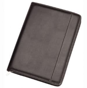 Two Tone A4 Imitation Leather Zip Compendium