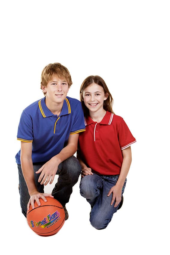 Pique Polo with Striped Collar/Cuff, Children