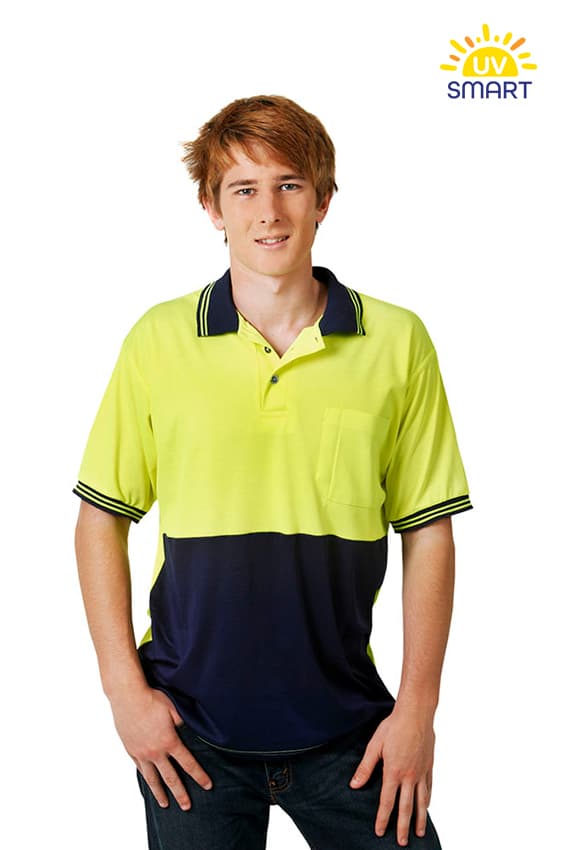 Cotton Back Coolfast Hi Vis Polo Shirt, Short Sleeve