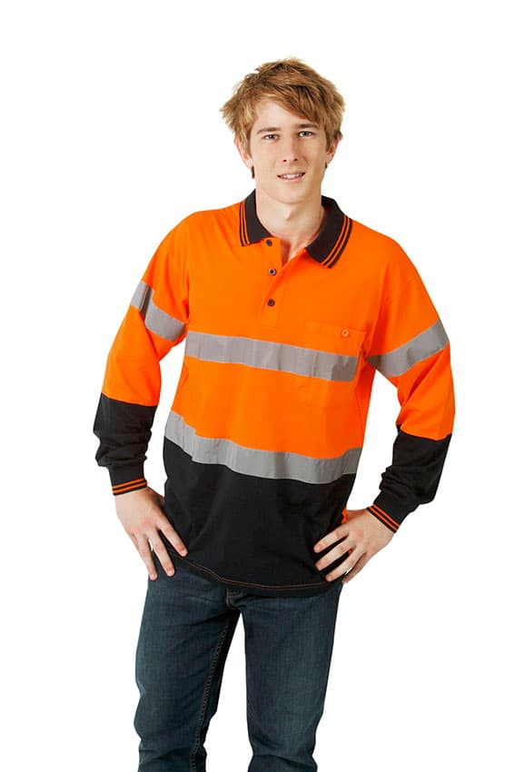 100% Cotton Hi Vis Polo, Long sleeve