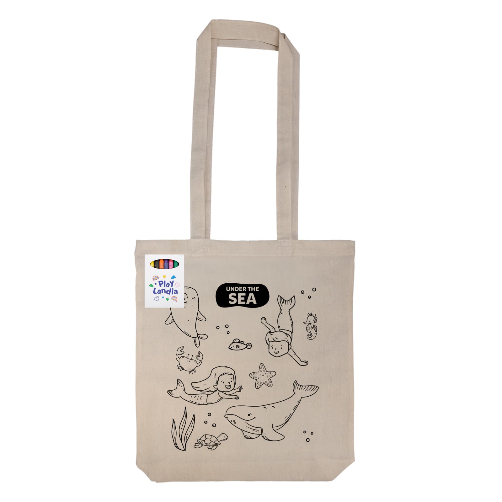 Get Crafty Folding Calico Bag and Crayons