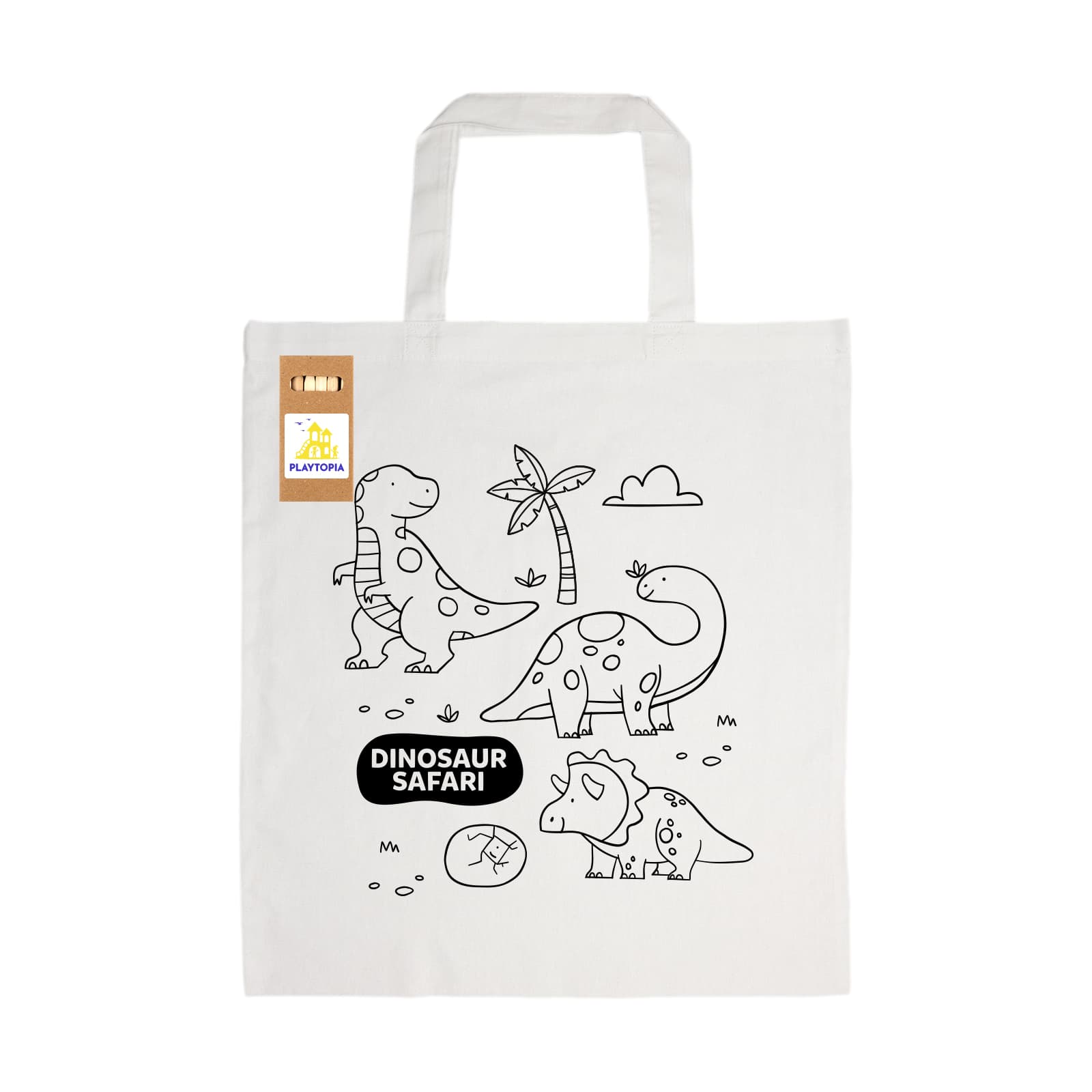 Colouring Short Handle Cotton Bag & Pencils
