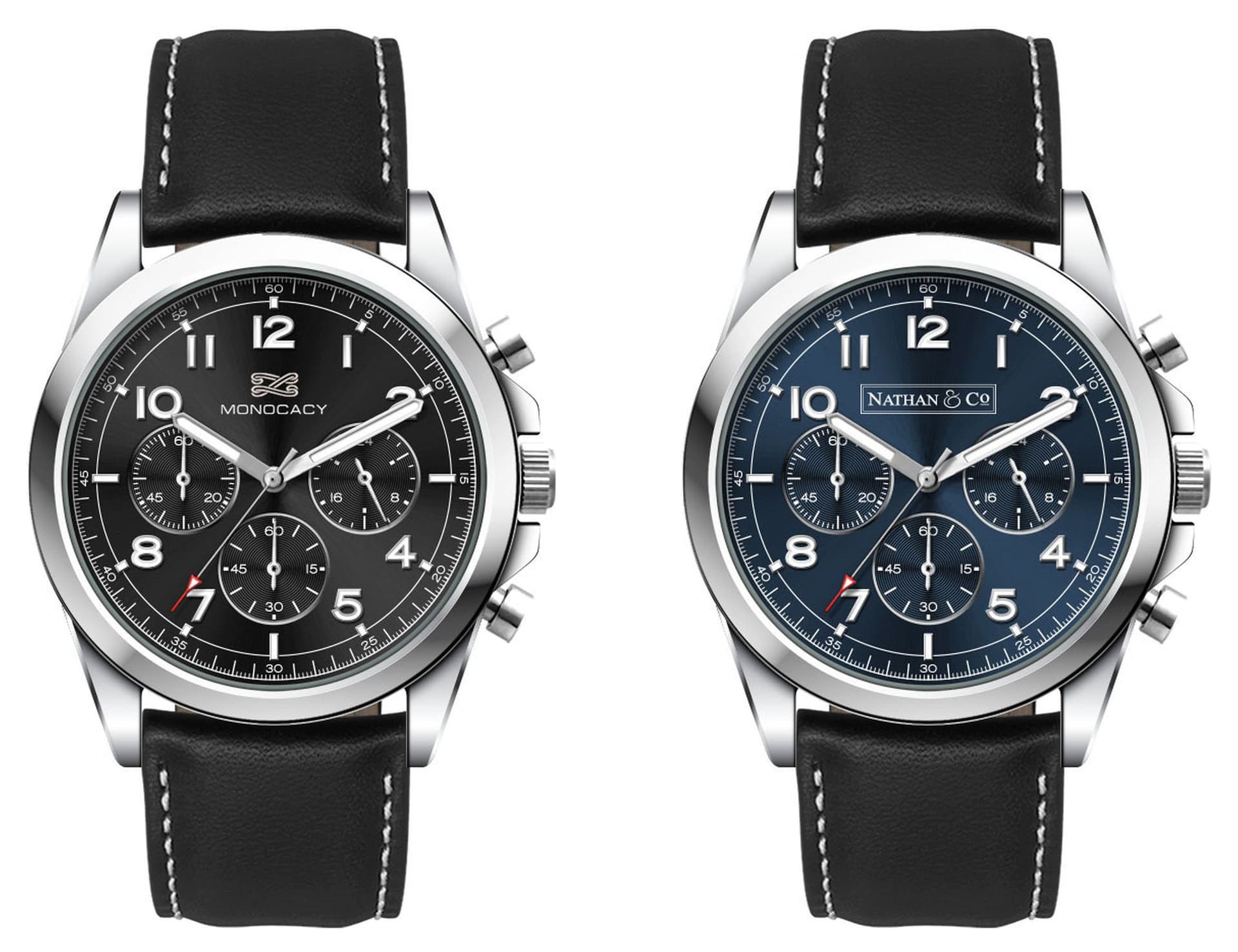Chrono Unisex Watch, Leather Strap