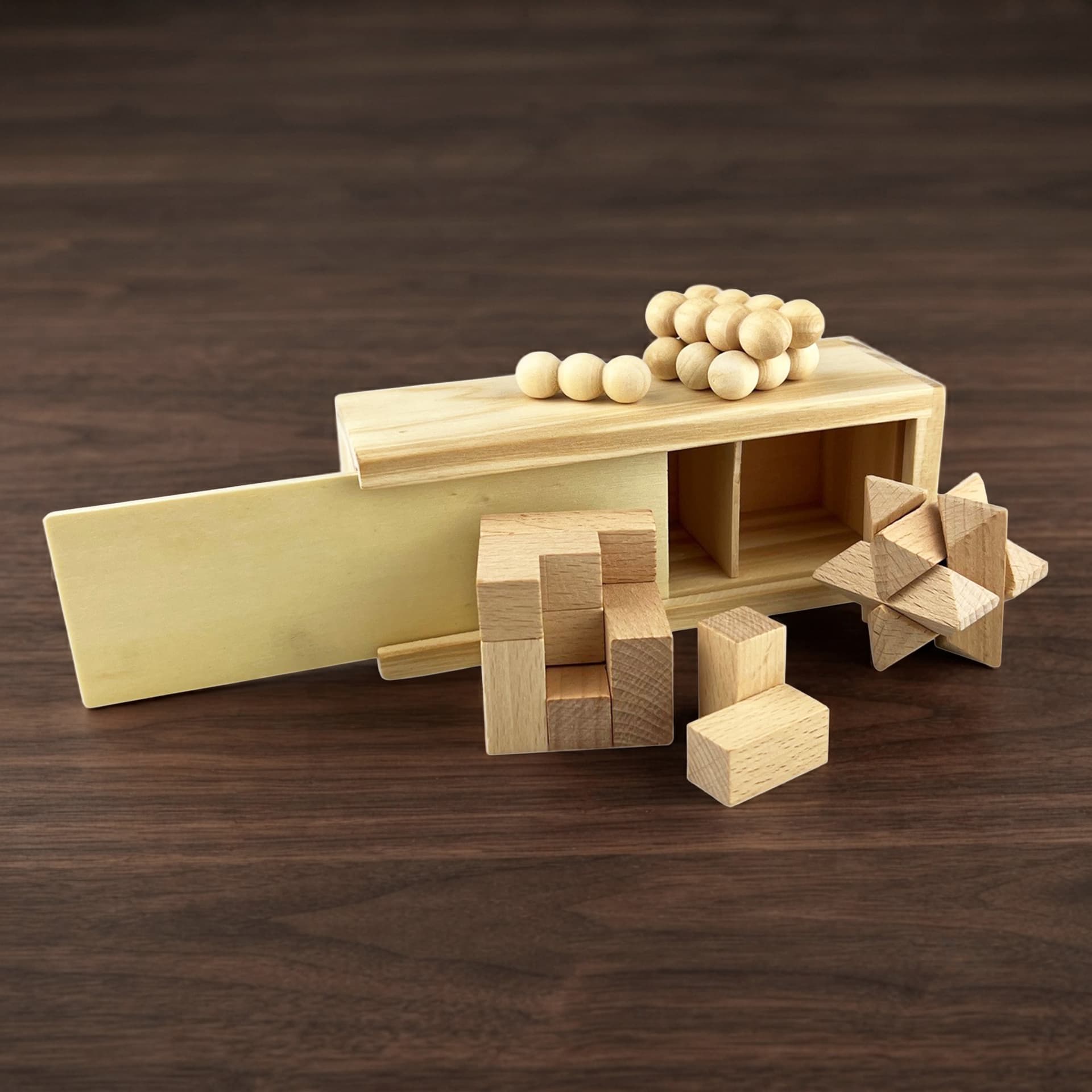 3 in 1 Wooden Brain Teaser