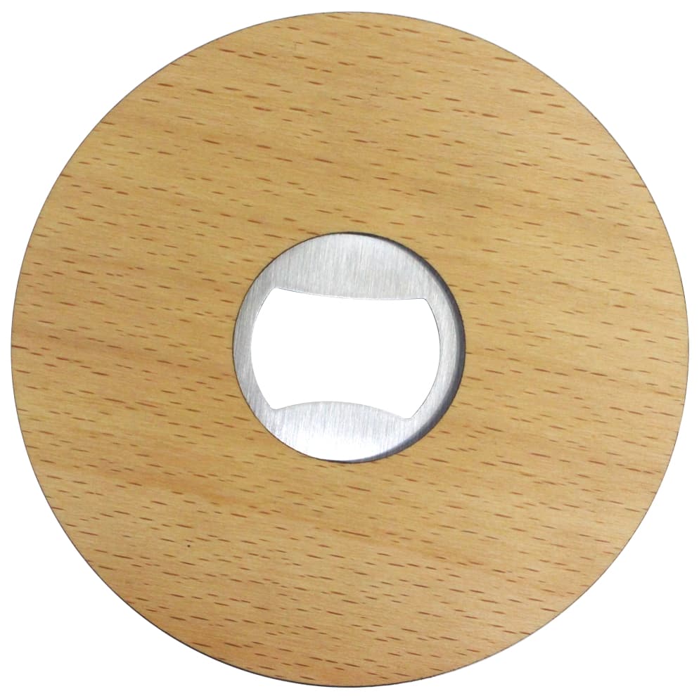 Beechwood Coaster with Bottle Opener