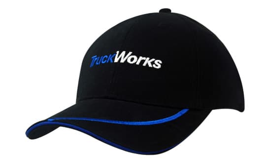 Brushed Heavy Cotton with Sandwich Trim & Peak Embroidered Line