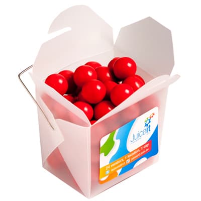 Frosted Noodle Box with Orange Choc Drops 100g