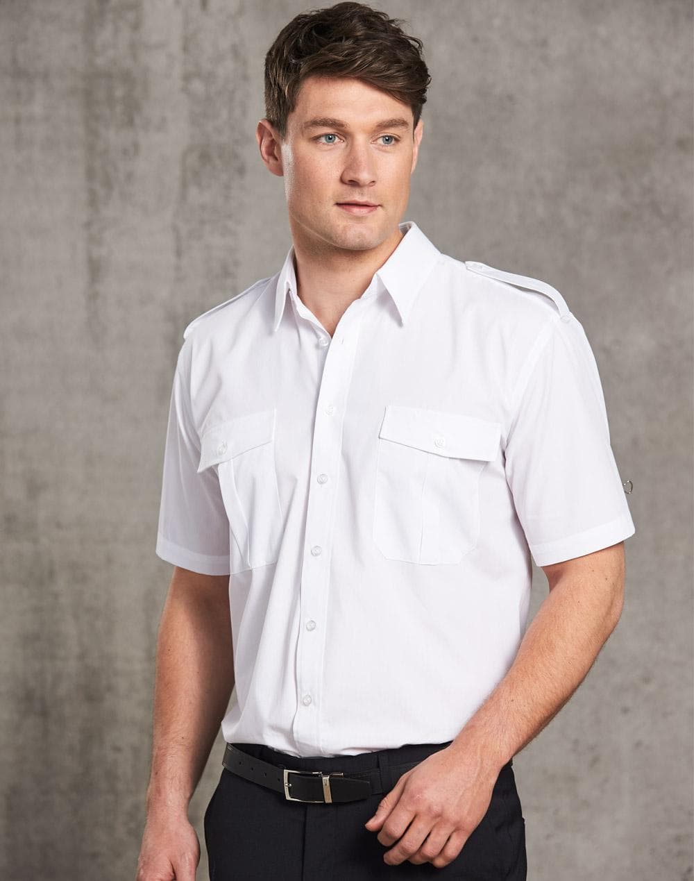 Unisex epaulette shirt ,short sleeve.