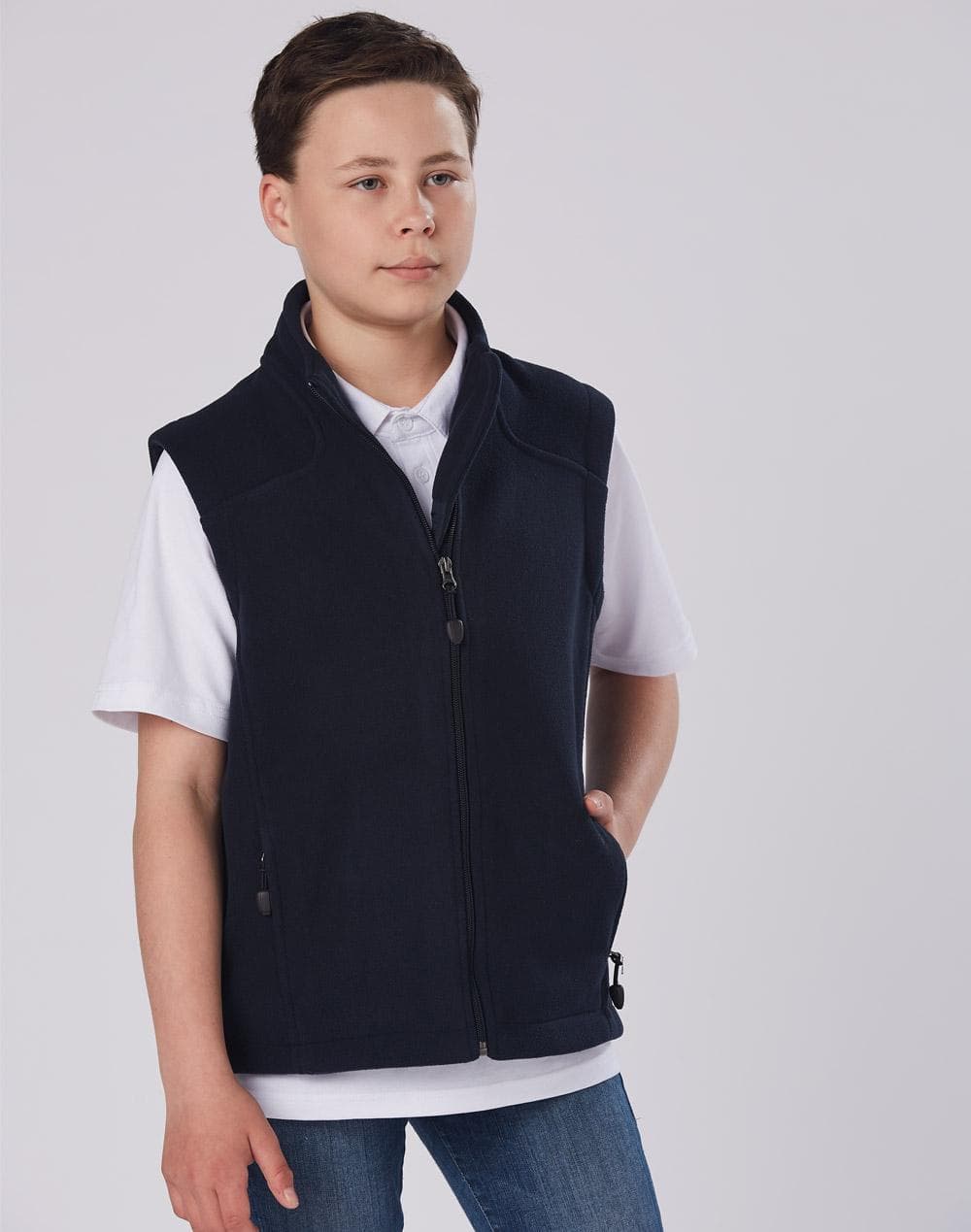 Kids' bonded polar fleece vest