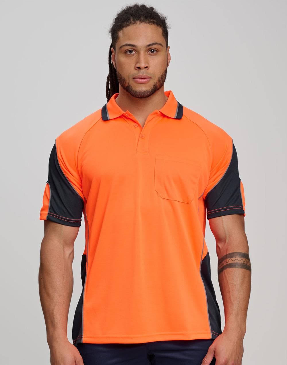 Cooldry Hi-Vis Mini Waffle Safety Polo