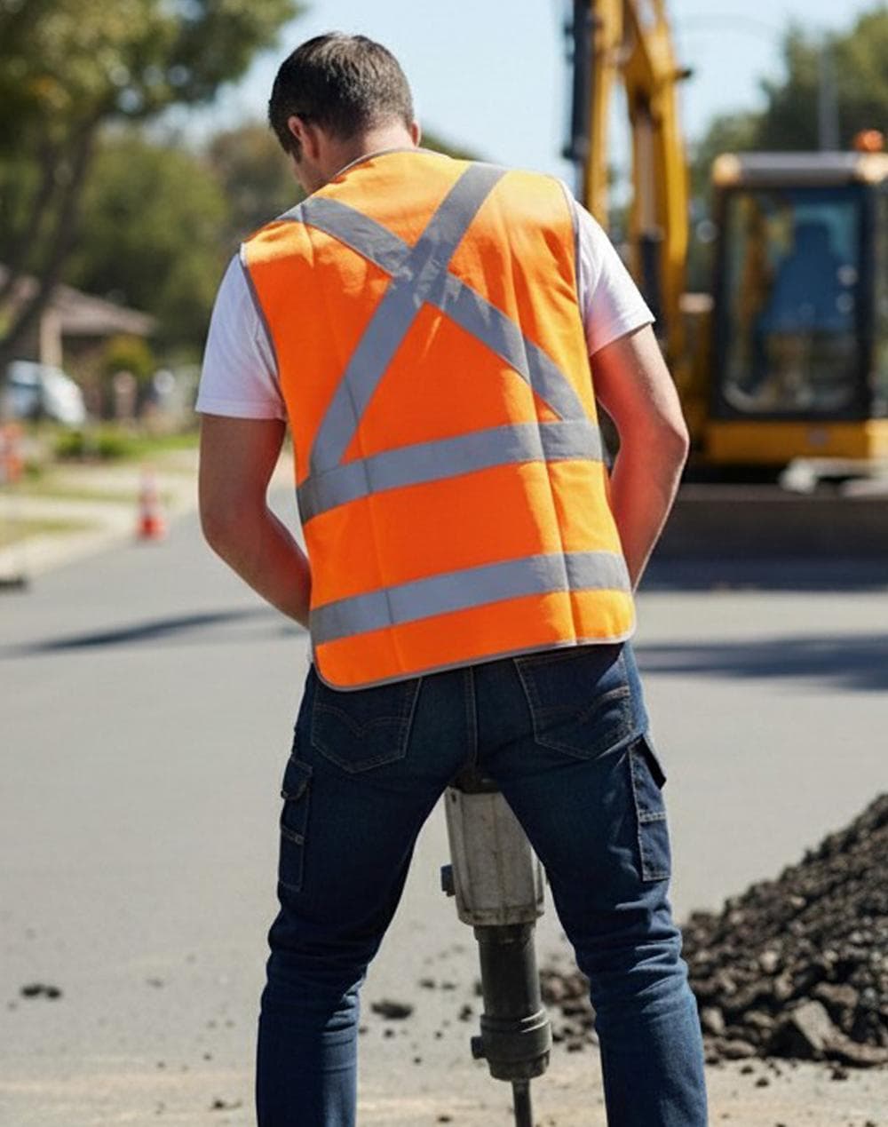 Hi-Vis X Back Safety Vest with Tail