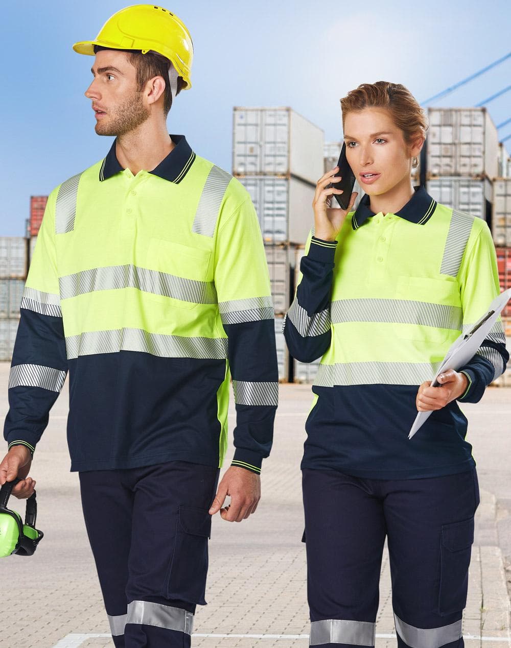 Biomotion Segmented Truedry L/S Safety Polo
