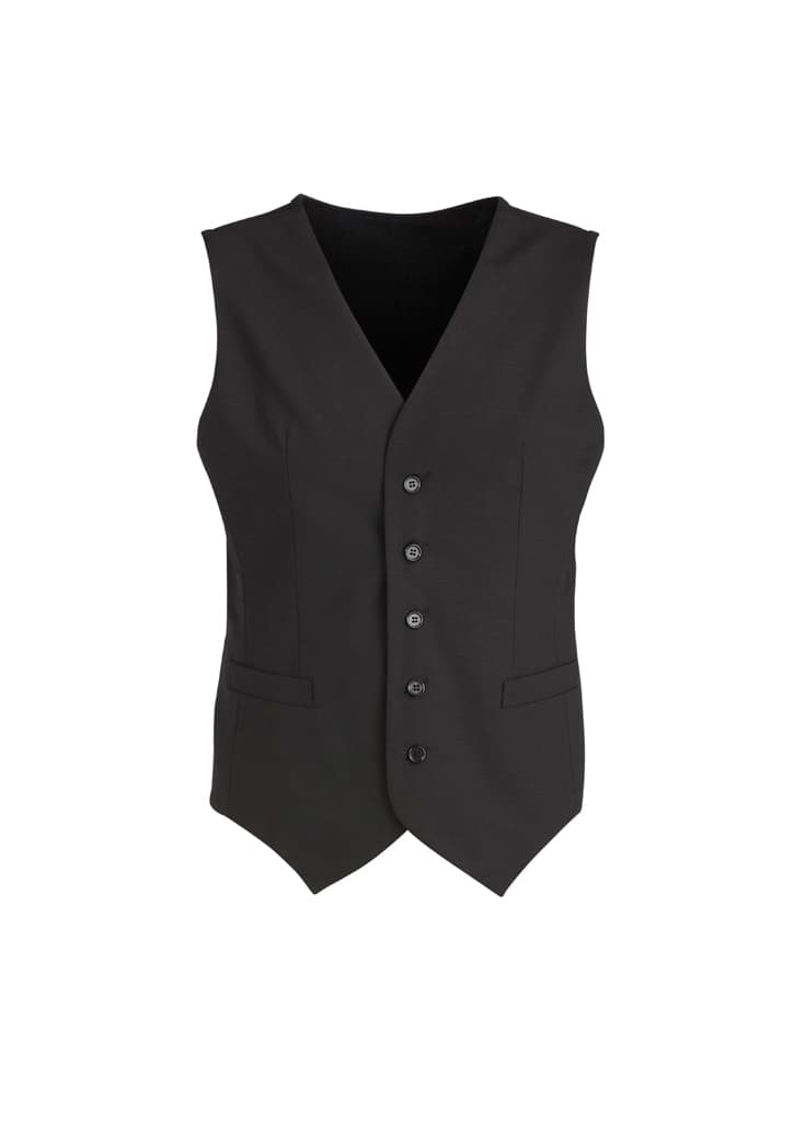 Comfort Wool Stretch Mens Peaked Vest with Knitted Back