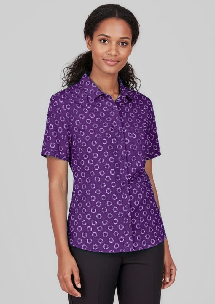 Florence Womens Daisy Print Short Sleeve Shirt