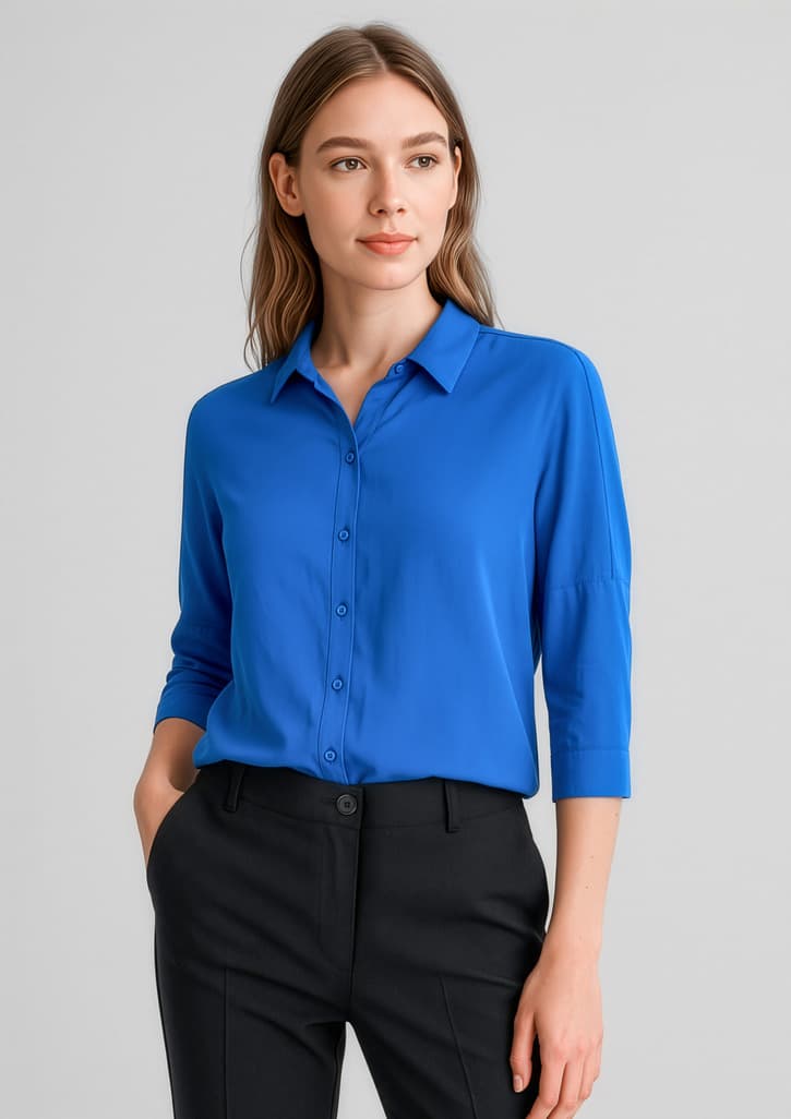 Dahlia Womens 3/4 Sleeve Blouse