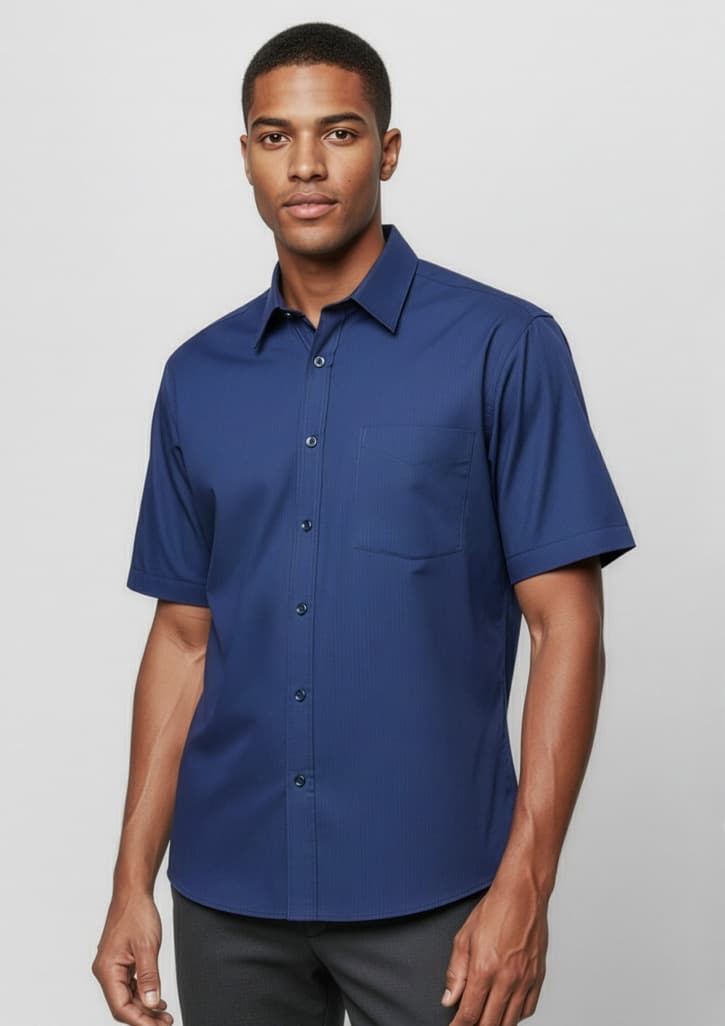 Micro Mens Check Short Sleeve Shirt