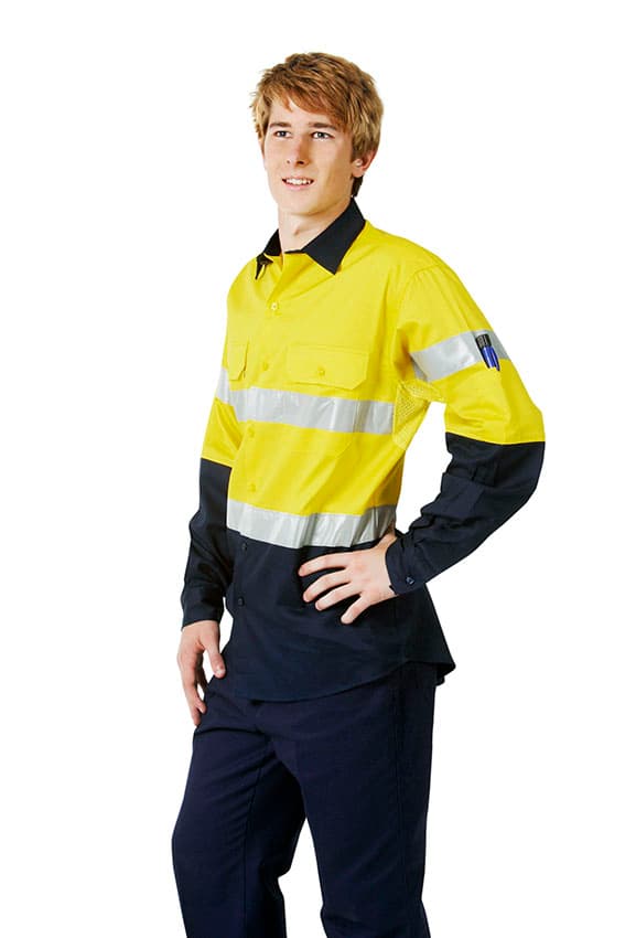Hi Vis 155 GSM Cotton Twill Shirt, Long Sleeve