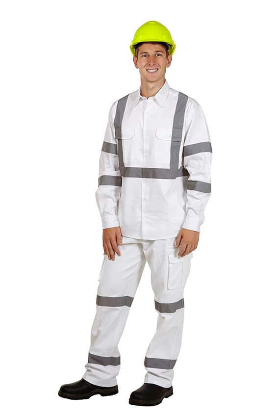 Night Use White Cotton Drill Shirt
