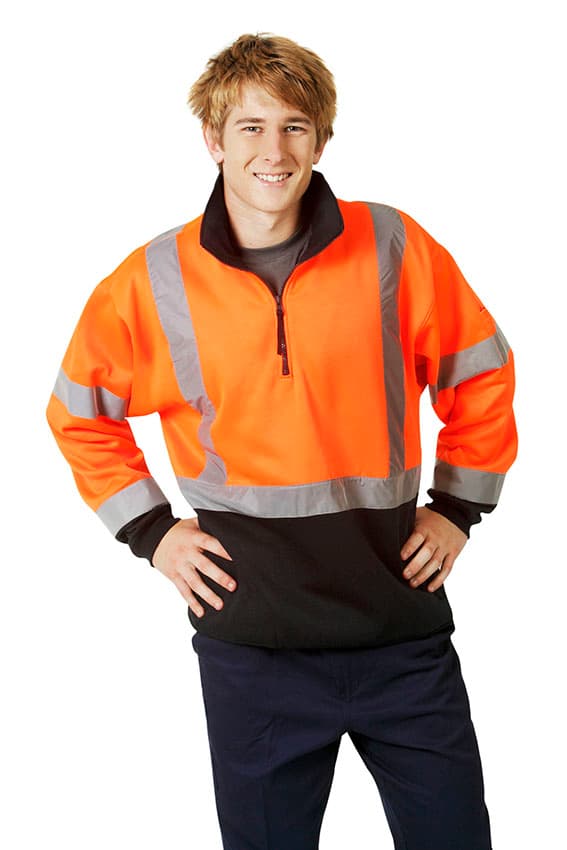 Hi Vis D/N Fleecy Jumper, Cross Back Tape