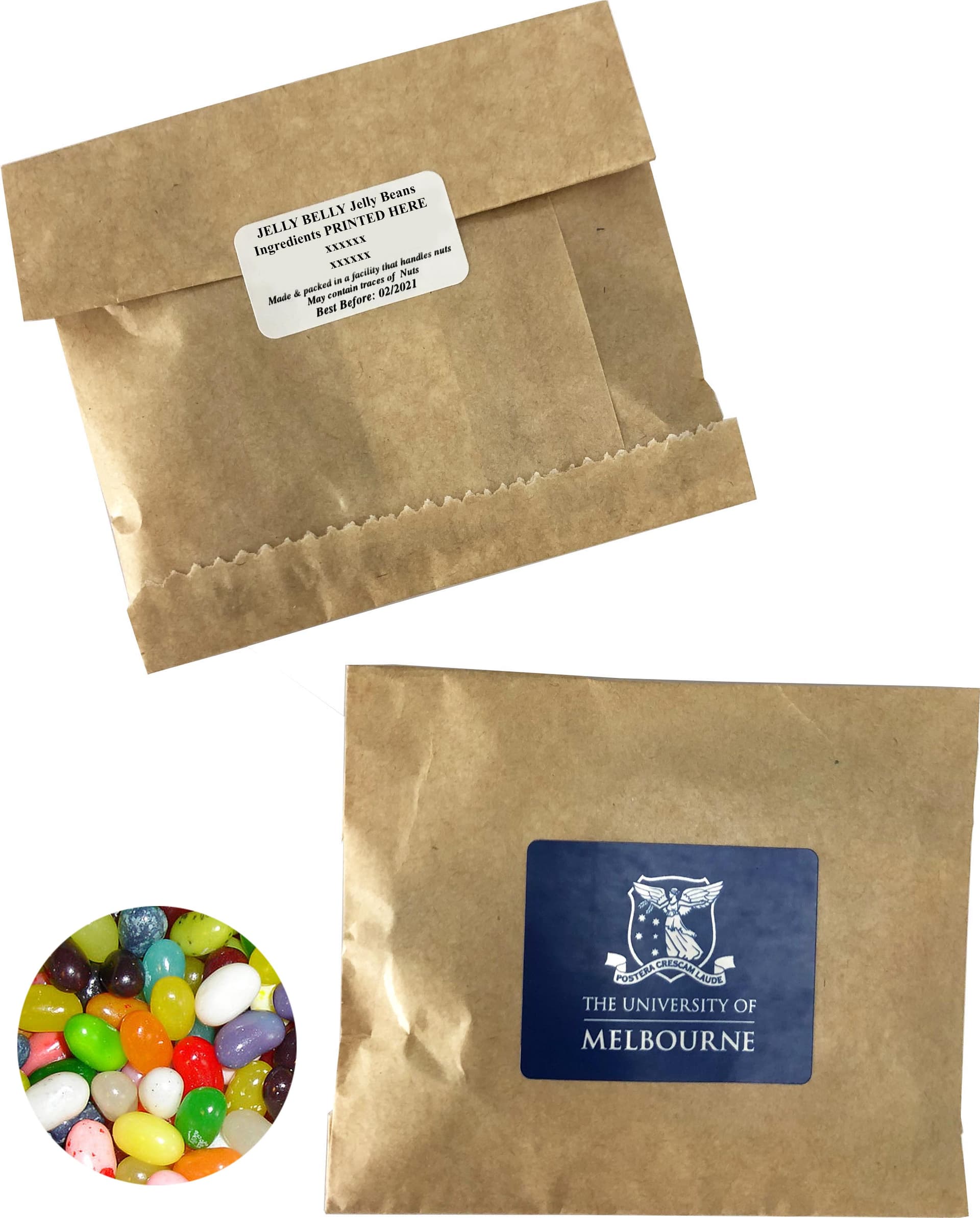 Kraft Paper Bag with JELLY BELLY Jelly Beans 50g