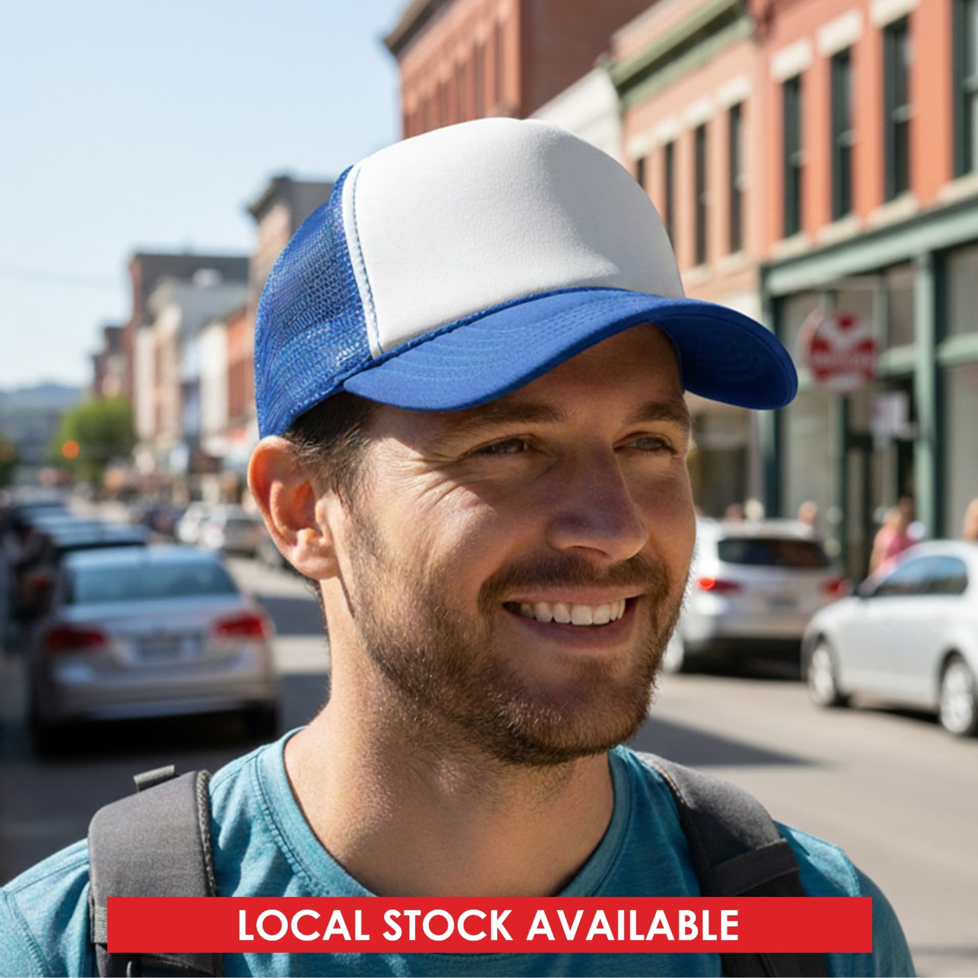 White Front 5 Panel Trucker Mesh Cap