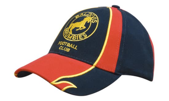 Brushed Heavy Cotton with Embroidered Edged Inserts to Peak & Crown