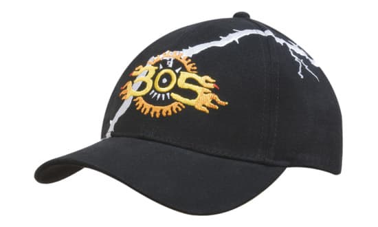 Brushed Heavy Cotton with Lightening Bolt Embroidery