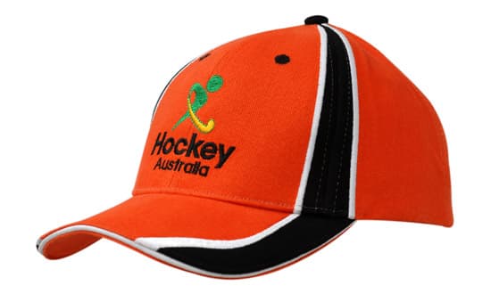 Brushed Heavy Cotton with Sandwich Trim and Fabric Inserts/Embroidery on Crown & Peak
