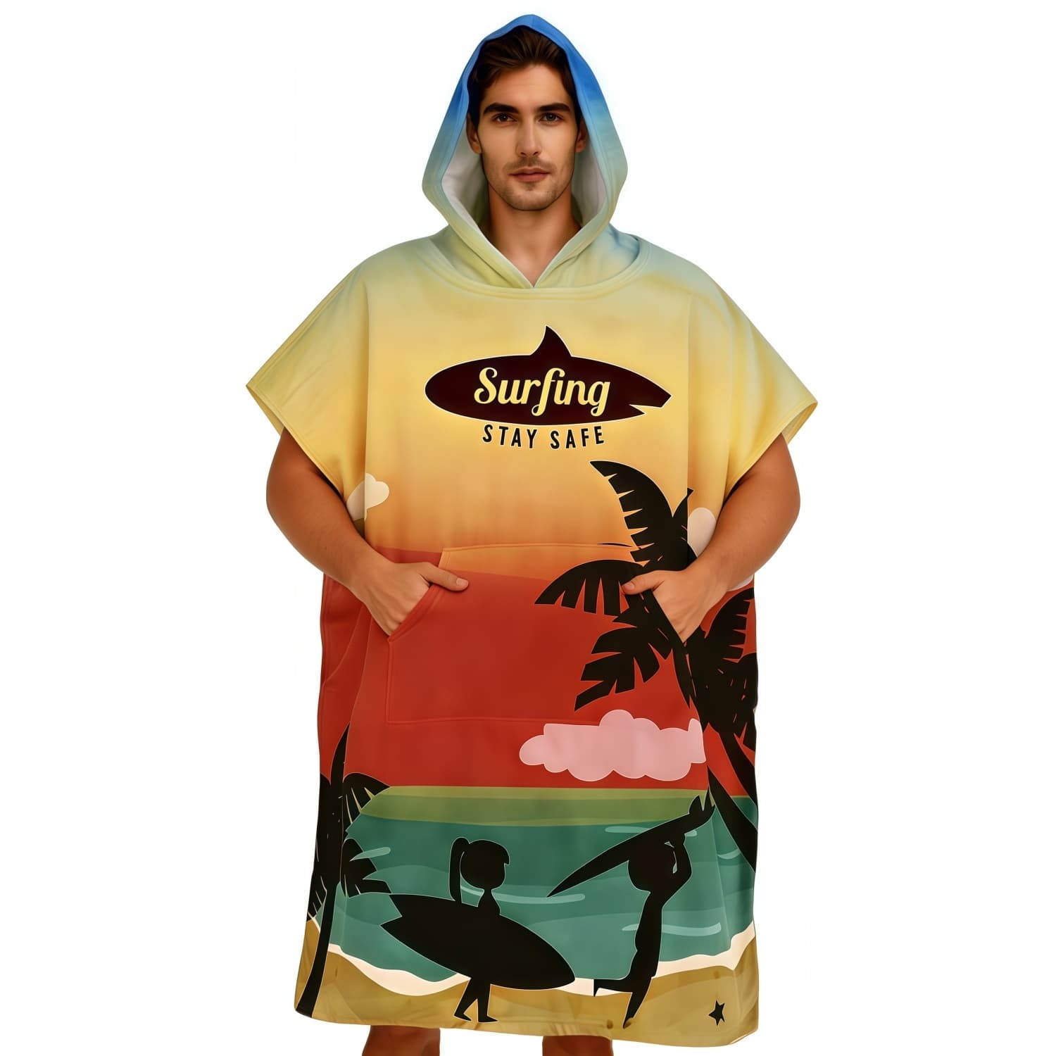 100% Cotton Sublimation Hoody Towel Surf Poncho
