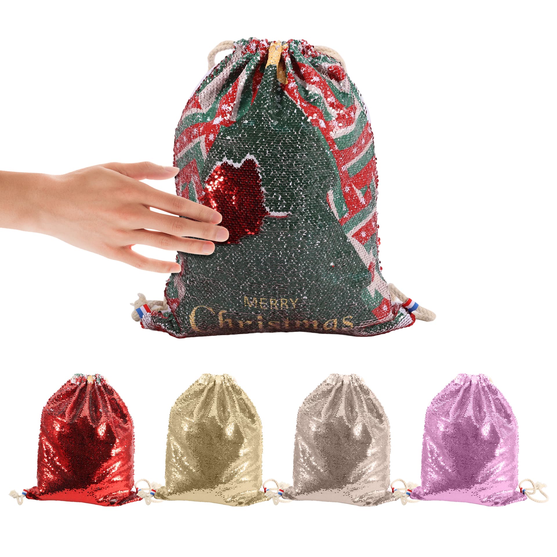 Sequin Magic Drawstring Bag