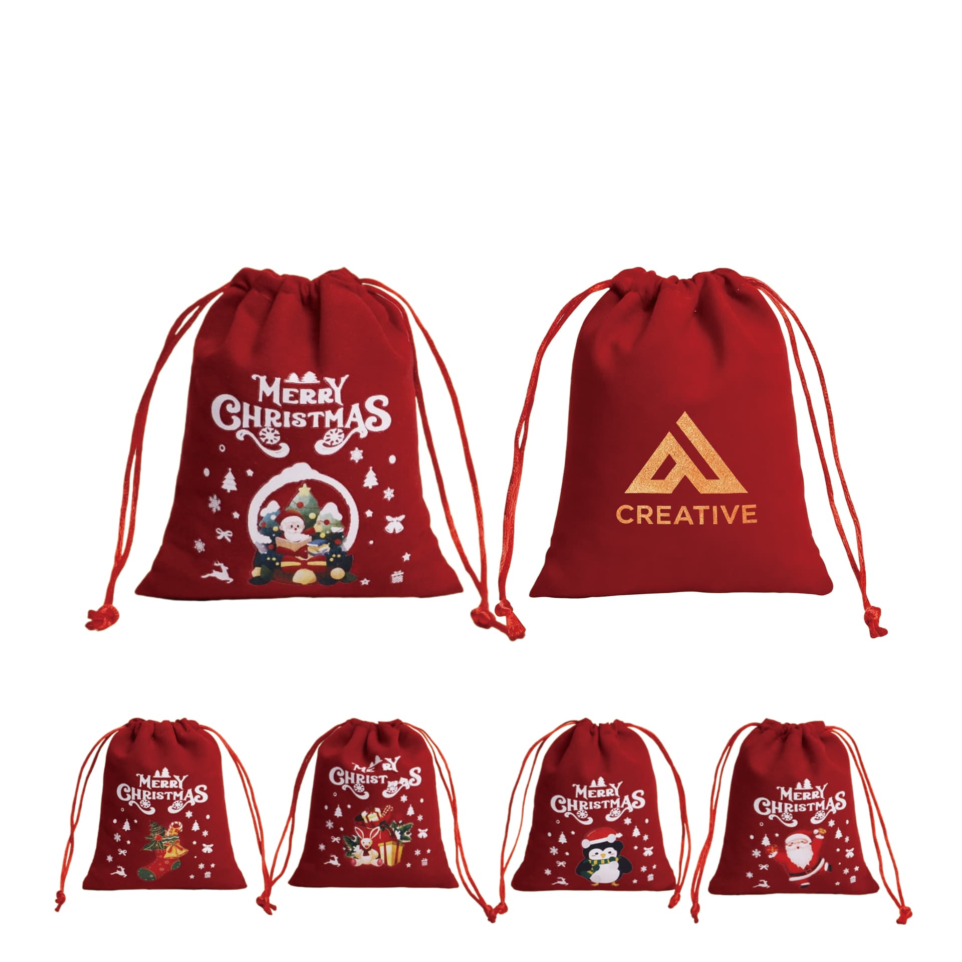 Christmas Drawstring Gift Bags