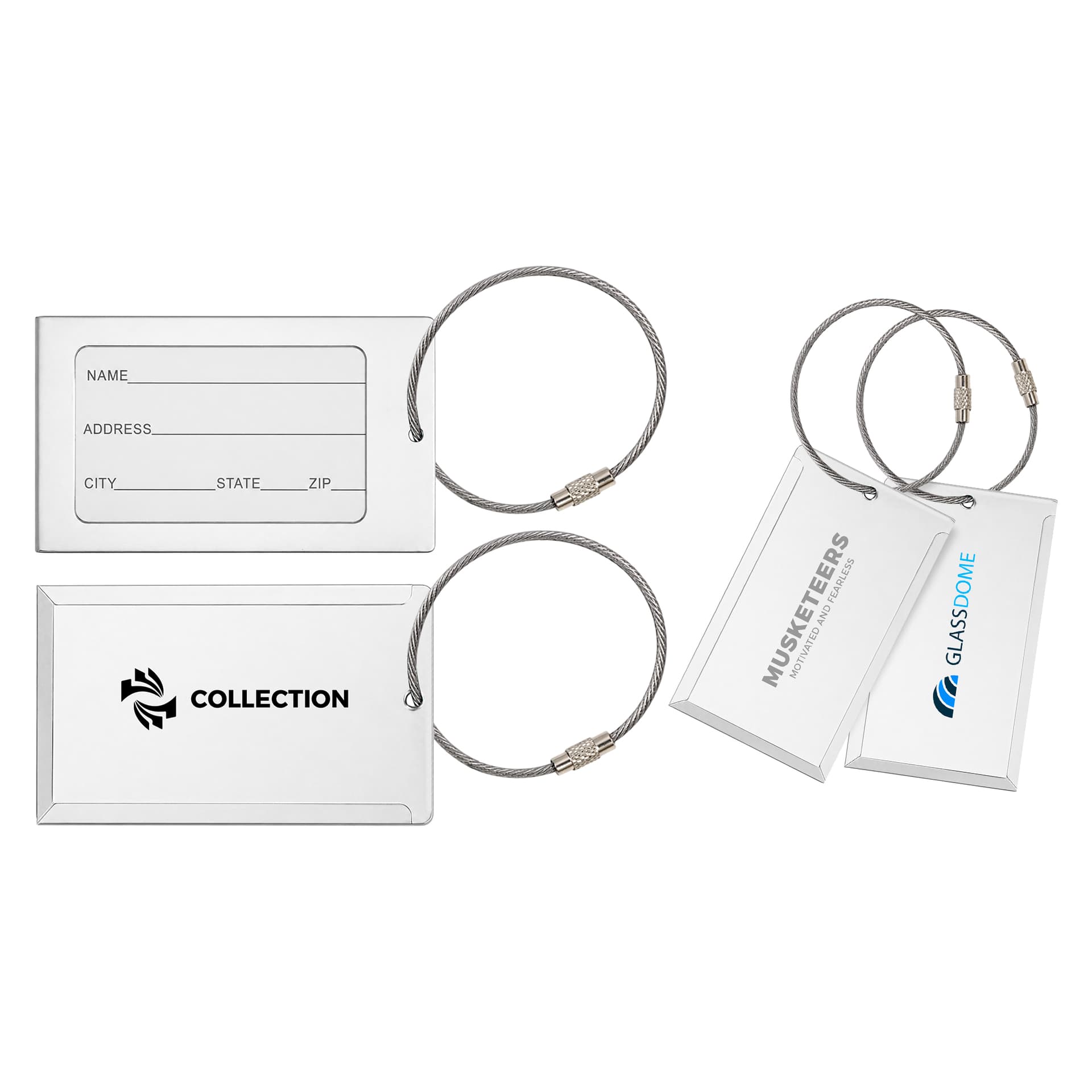 Square Aluminium Luggage Tag C