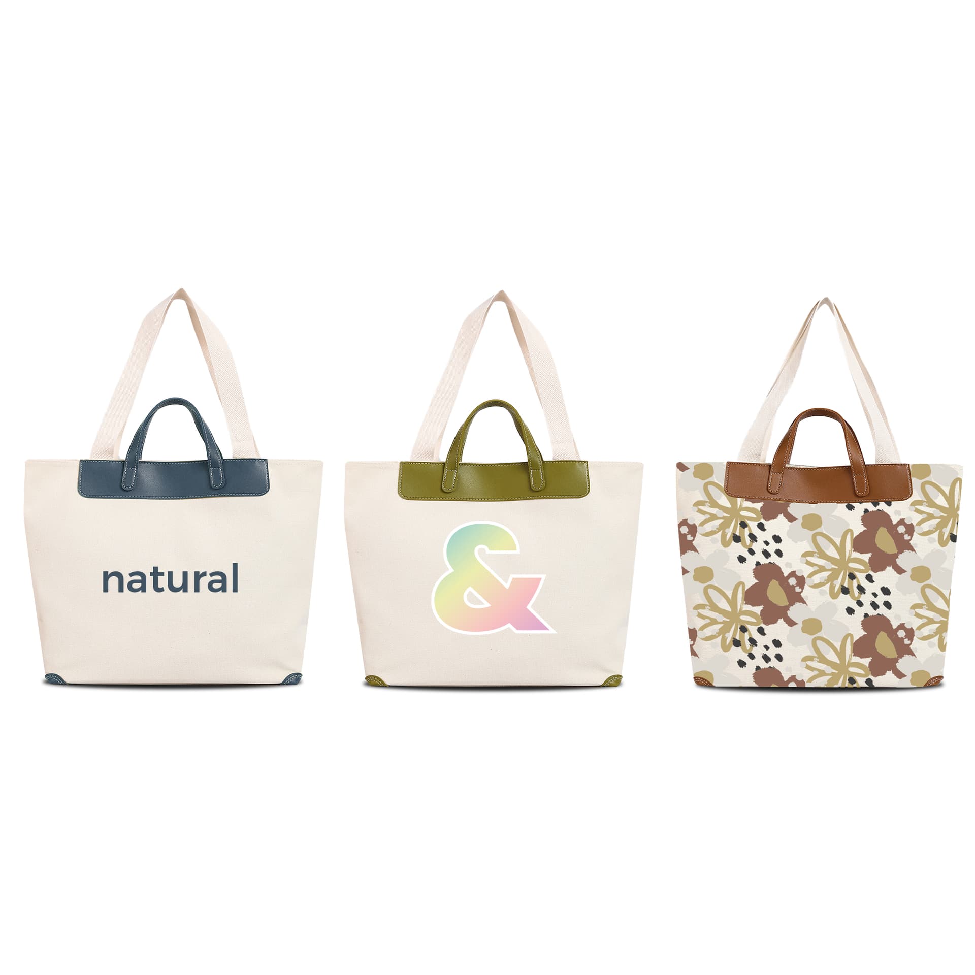 Canvas Bag With Leather Handle