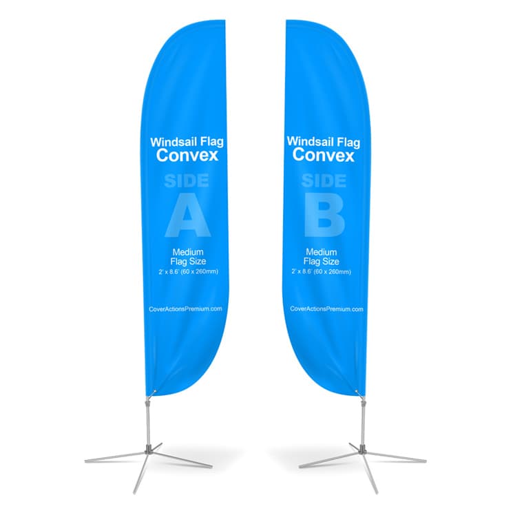 Medium(70.4*300cm) Convex Feather Banners 13ft