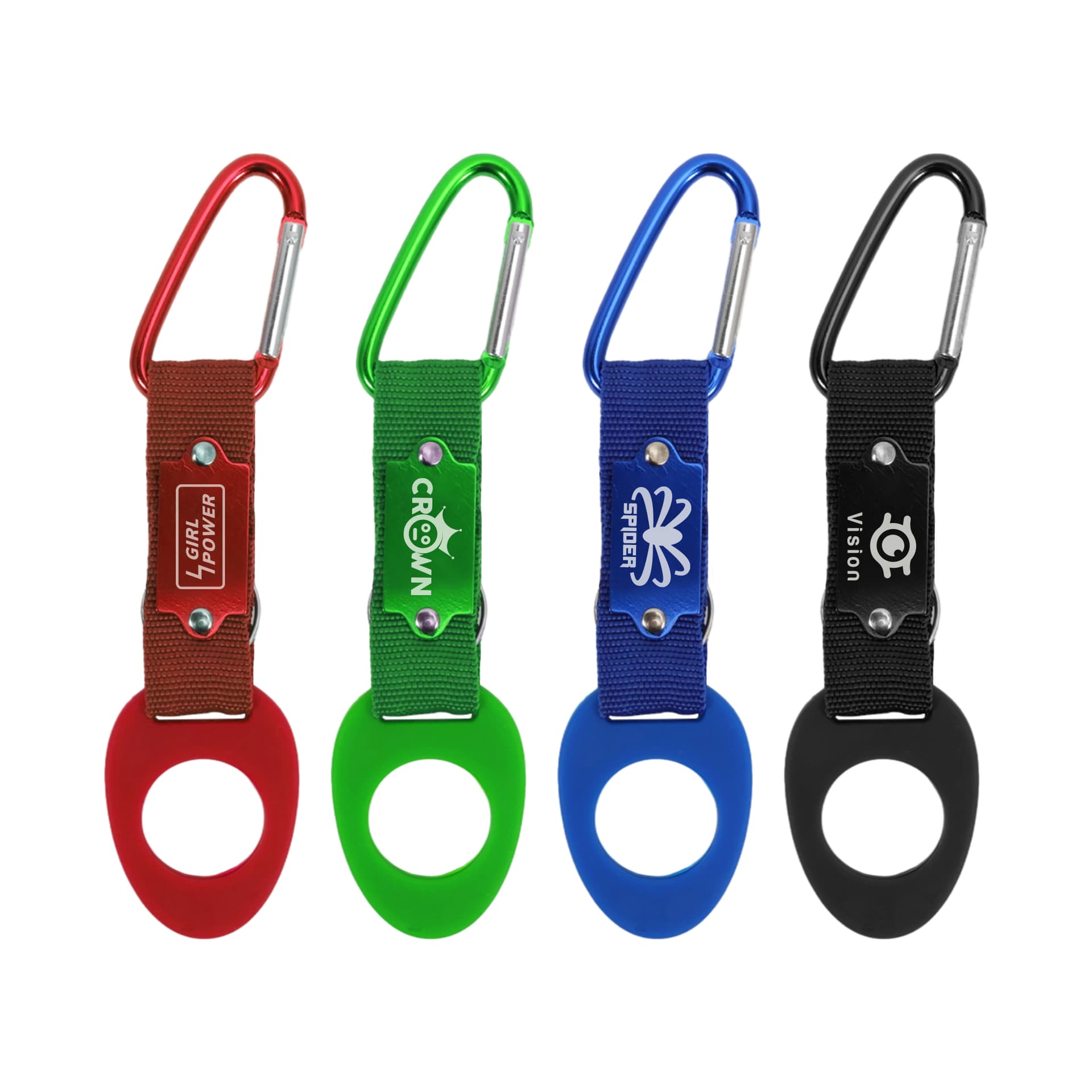 Carabiner Clip With Rubber Bottle Holder