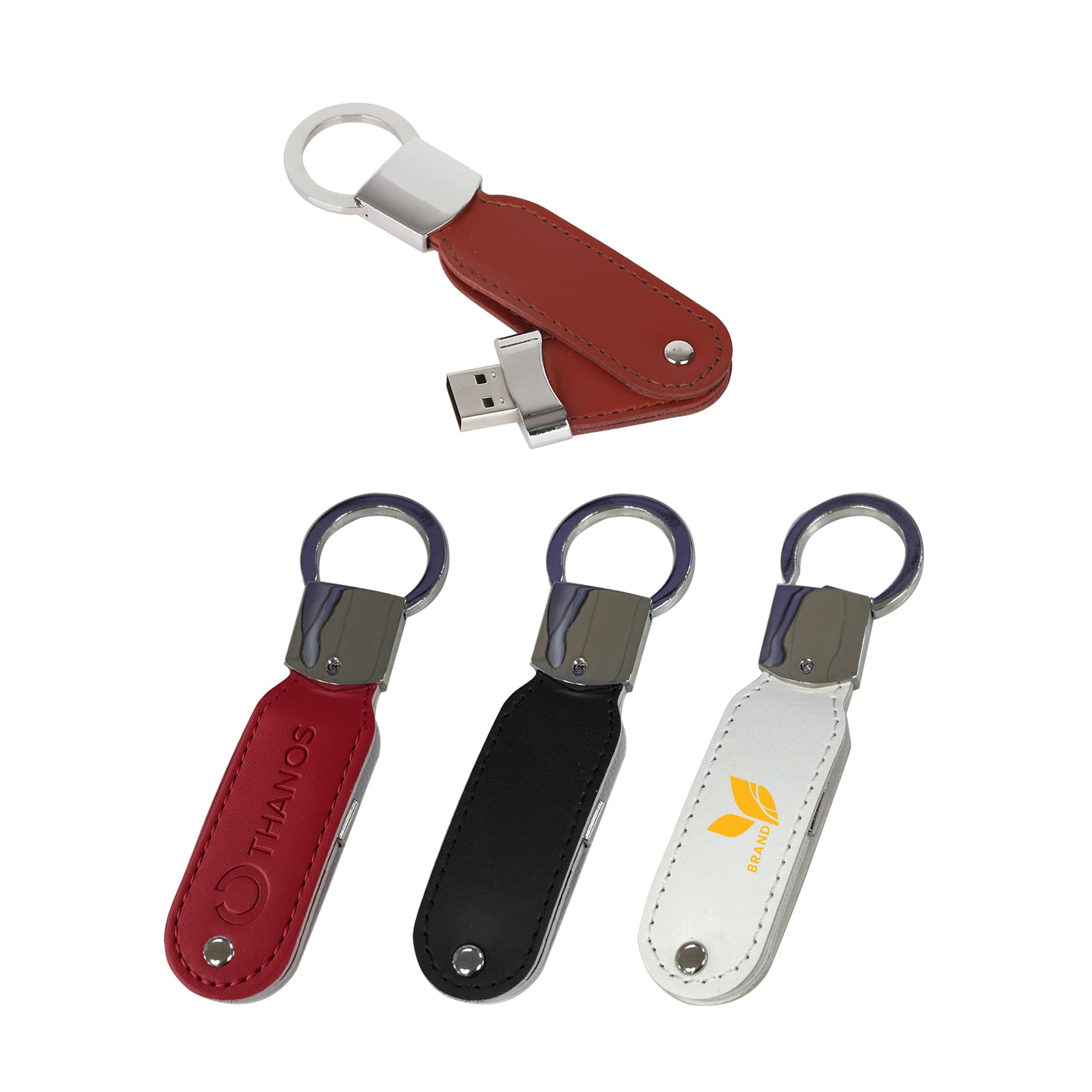 Leather Swivel Flash Drive