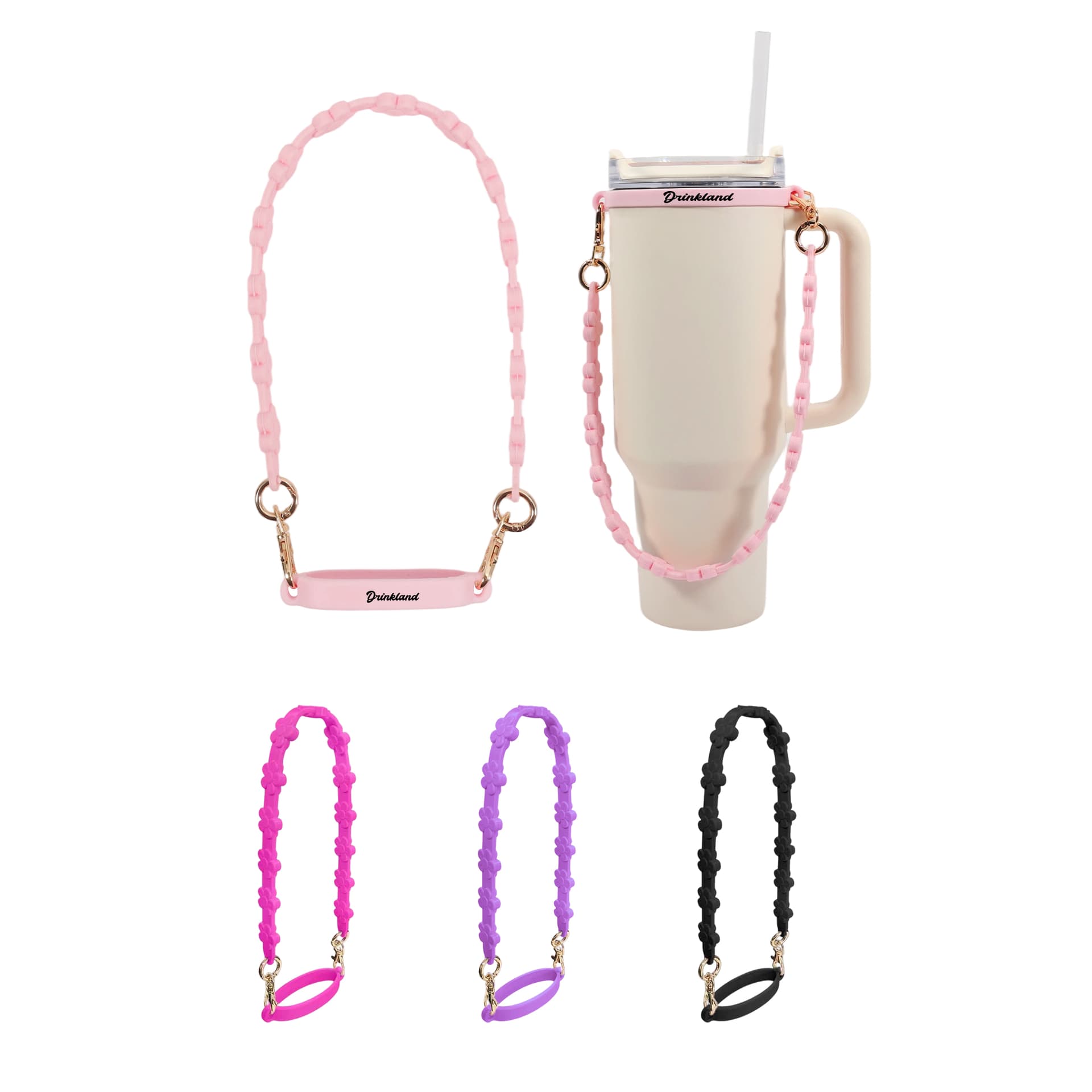 Silicone Flower Tumbler Strap