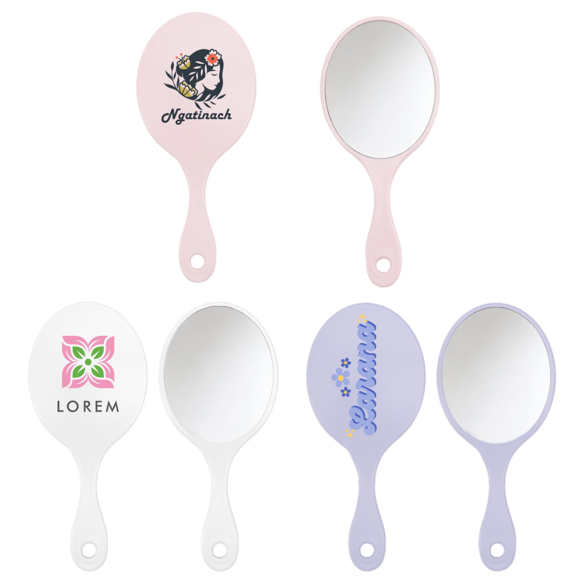 Chic Princess-Style Handheld Makeup Mirror