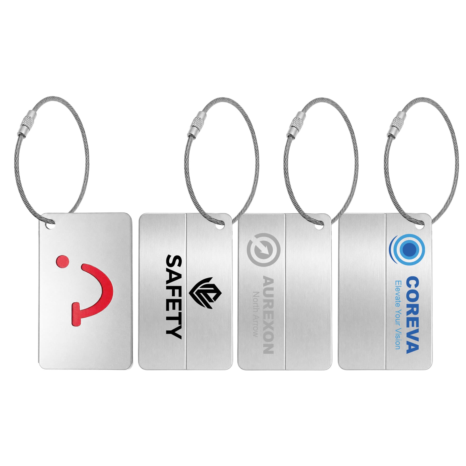 Smile Square Wire Cable Luggage Tag