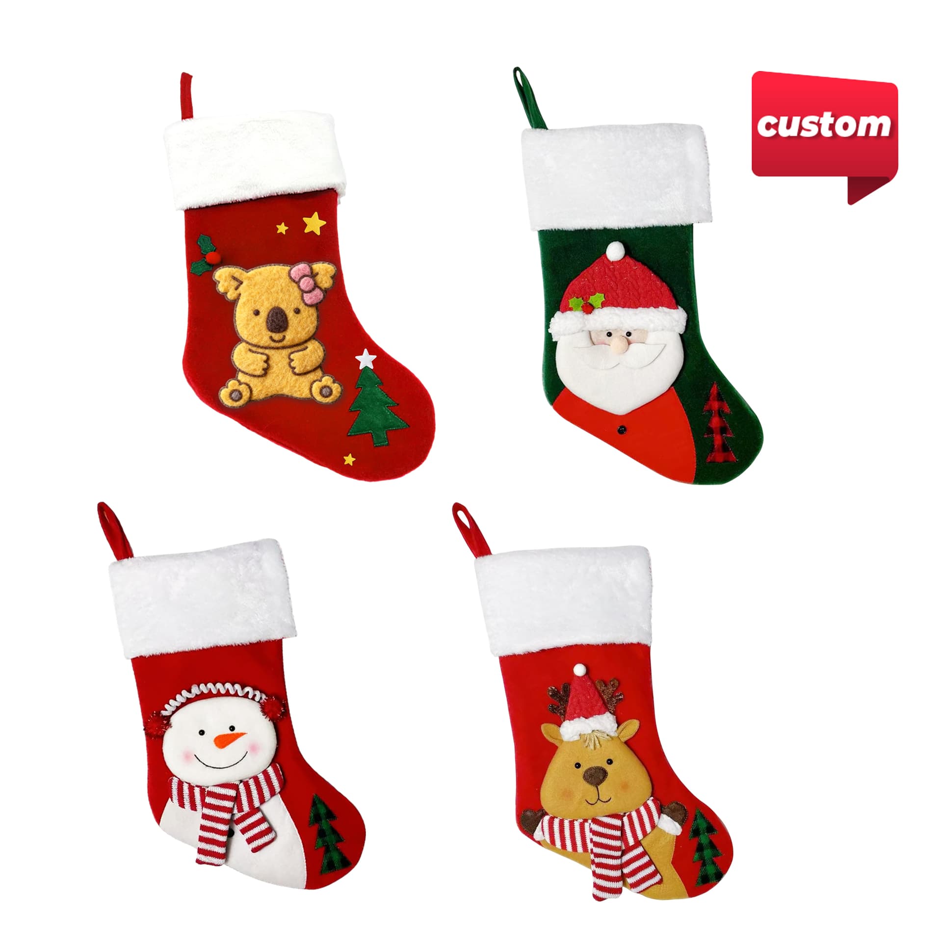 Custom Felt Patch Christmas Stocking